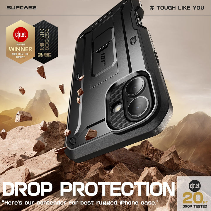 SUPCASE for iPhone 16 Case with Screen Protector (Unicorn Beetle Pro), [Built-in Stand & Belt-Clip] [Military-Grade Protection] Full Body Heavy Duty Phone Case for iPhone 16 6.1'' 2024