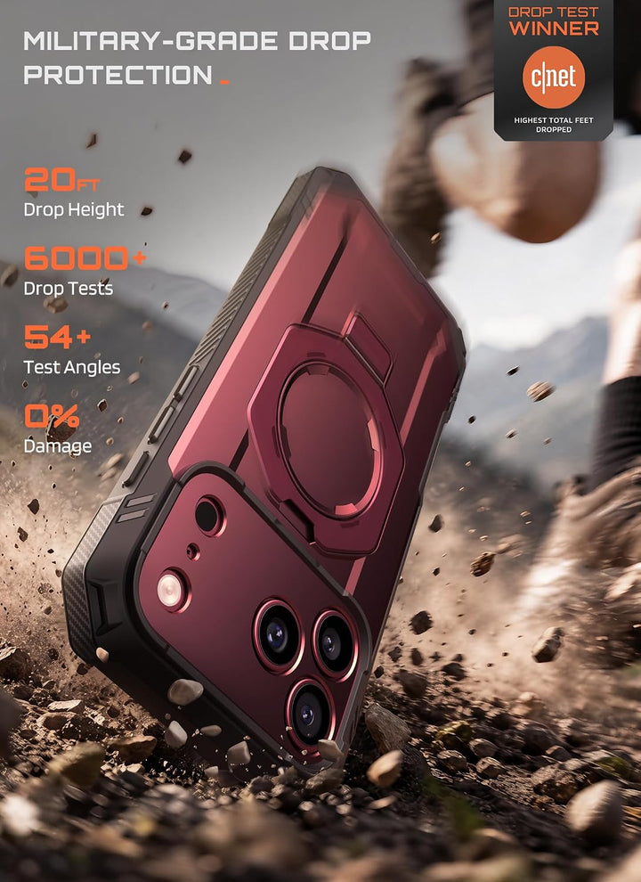 جراب SUPCASE لهاتف iPhone 18 Pro / iPhone 17 Pro، حماية فائقة مع واقي شاشة زجاجي، زر التحكم بالكاميرا، حامل مغناطيسي، متوافق مع MagSafe، جراب حماية كامل للجسم Unicorn Beetle Grip Pro