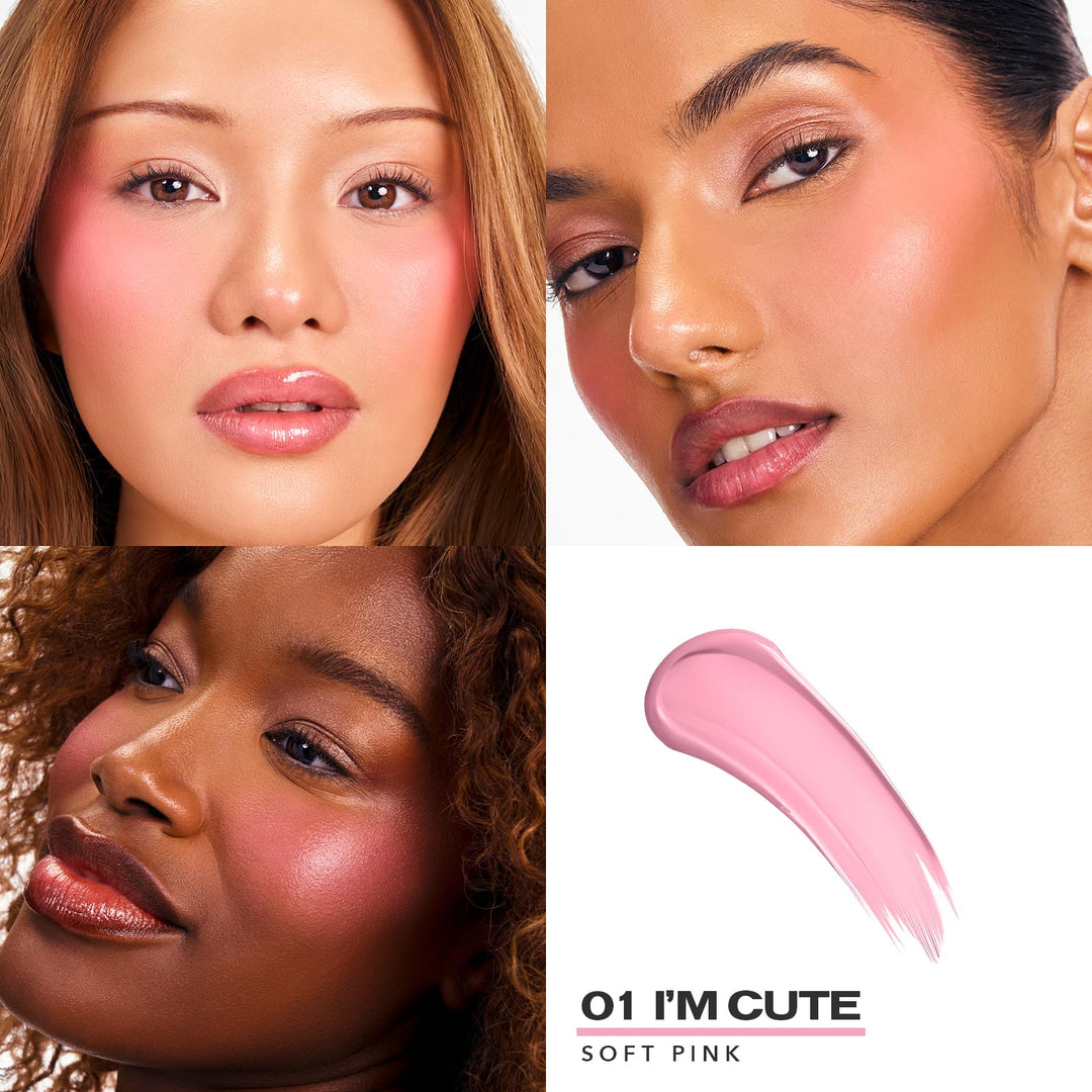 Sacheu Cheek STAY-N Liquid Blush for Cheeks — High Pigment, Buildable, Lightweight Cream Blush for Dewy &amp; Radiant Flushed Cheeks — Long-lasting &amp; Cruelty Free 0.34 Fl Oz