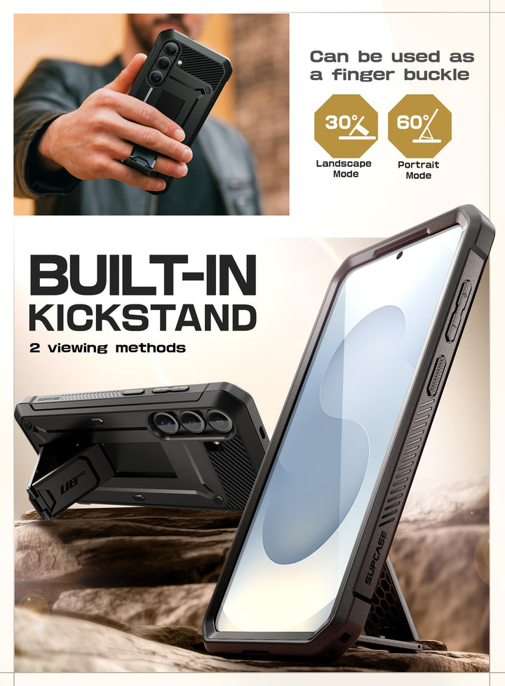 SUPCASE for Samsung Galaxy S25 Plus Case with Stand (Unicorn Beetle Pro), [2 Front Frames] [Built-in Screen Protector & Belt-Clip] Military-Grade Protection Phone Case for Galaxy S25 Plus 6.7"