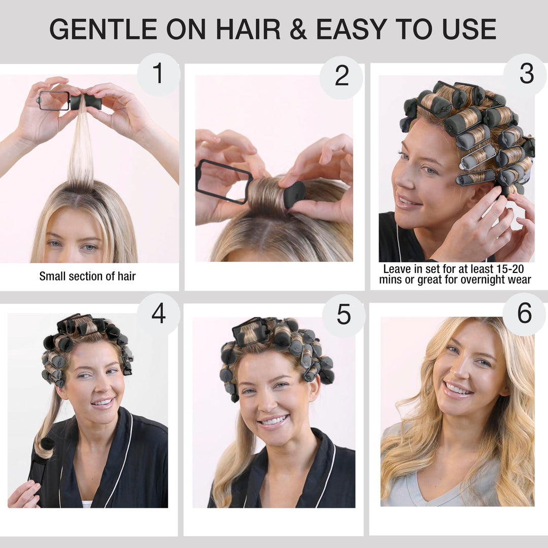 Conair Hair Rollers for Heatless Curls Overnight, Snap Closures, 48 Count
