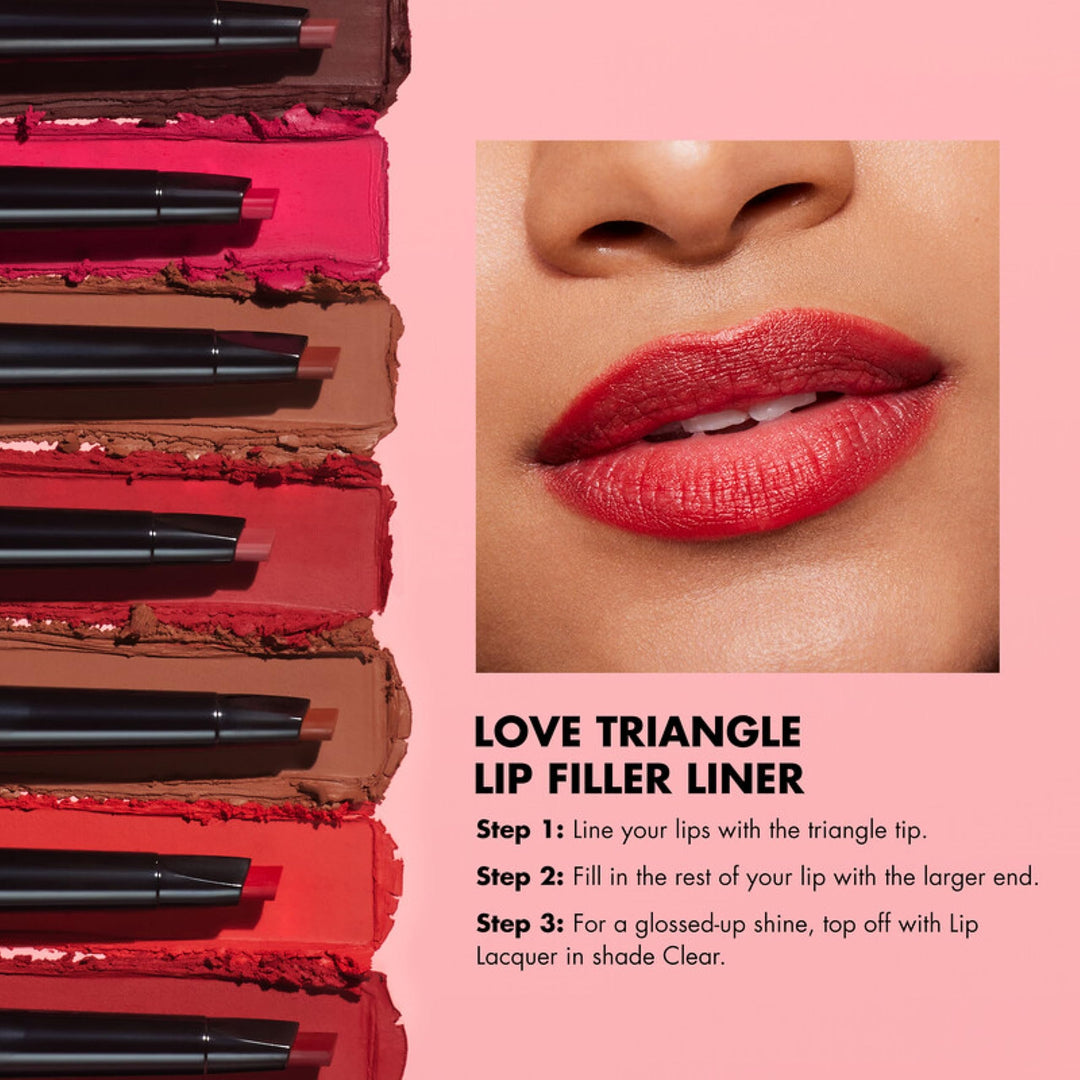 e.l.f. Love Triangle Lip Filler Liner, 2-in-1 Lipliner Pencil For Sculpting &amp; Filling, Long-Lasting Intense Color, Vegan &amp; Cruelty-Free