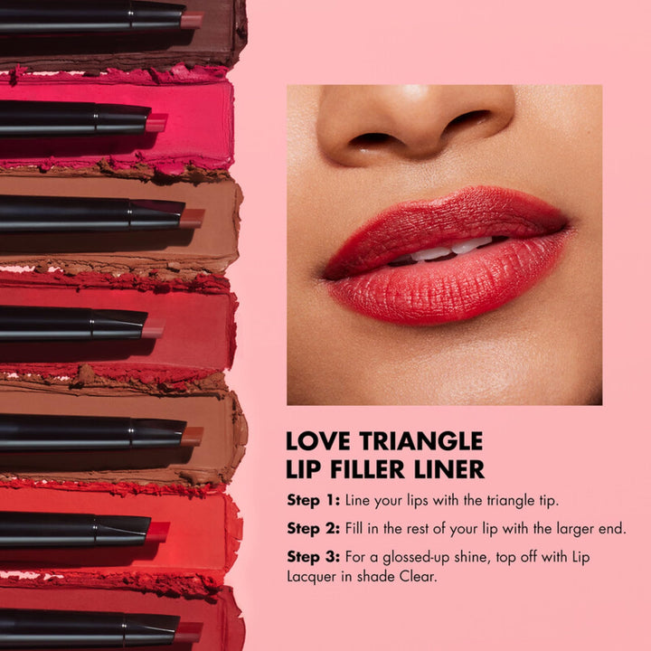 e.l.f. Love Triangle Lip Filler Liner, 2-in-1 Lipliner Pencil For Sculpting &amp; Filling, Long-Lasting Intense Color, Vegan &amp; Cruelty-Free