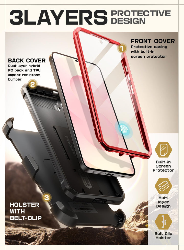 SUPCASE for Samsung Galaxy S25 Plus Case with Stand (Unicorn Beetle Pro), [2 Front Frames] [Built-in Screen Protector & Belt-Clip] Military-Grade Protection Phone Case for Galaxy S25 Plus 6.7"
