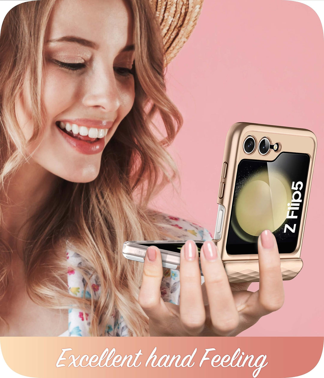 i-Blason Cosmo for Samsung Galaxy Z Flip 5 Case with Hinge Protection, [Built-in Front Screen Protector] Slim Stylish Protective Case