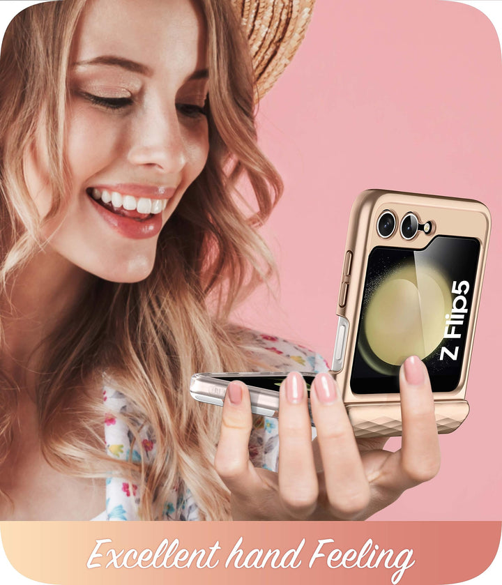 i-Blason Cosmo for Samsung Galaxy Z Flip 5 Case with Hinge Protection, [Built-in Front Screen Protector] Slim Stylish Protective Case