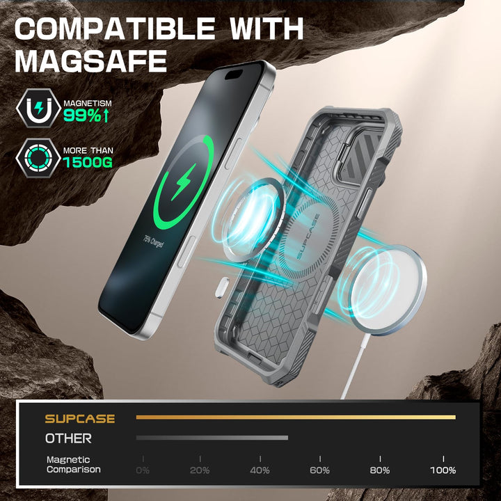 SUPCASE for iPhone 16 Pro Case 6.3'' 2024 with Camera Control Capture Button (UBMag XT), [Compatible with MagSafe] [Camera Cover Stand] [Military-Grade Protection] Rugged Magnetic Phone Case