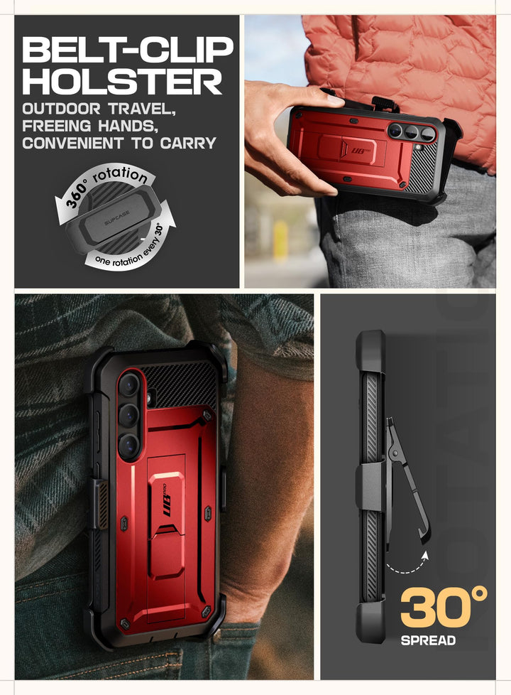 SUPCASE for Samsung Galaxy S25 Plus Case with Stand (Unicorn Beetle Pro), [2 Front Frames] [Built-in Screen Protector & Belt-Clip] Military-Grade Protection Phone Case for Galaxy S25 Plus 6.7"