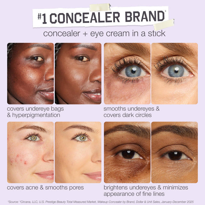 tarte shape tape blur concealer stick - Full Coverage Crease-Proof Makeup, Diamond-Shaped Precision Tip for Instant Eye Lift Effect