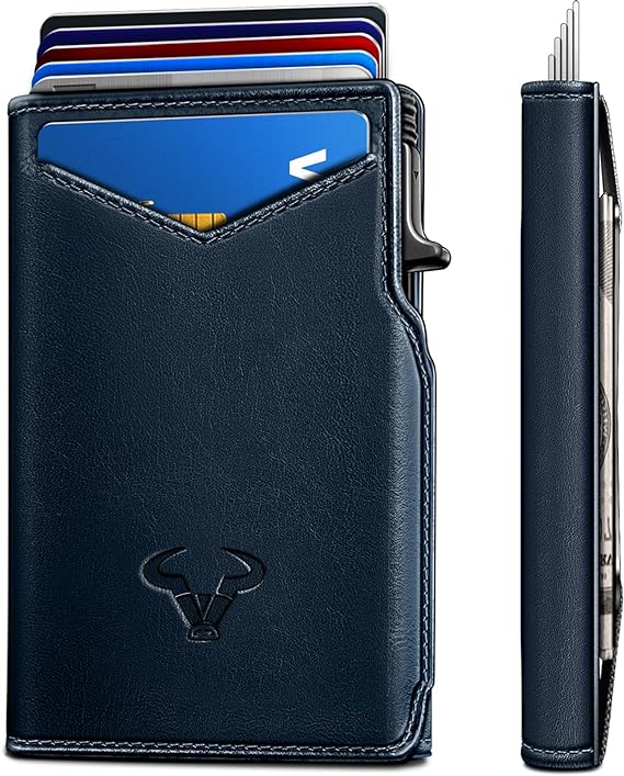 BULLIANT Men Wallet, Slim Front Pocket Wallet Money Clip Credit Card Holder - 3alababak