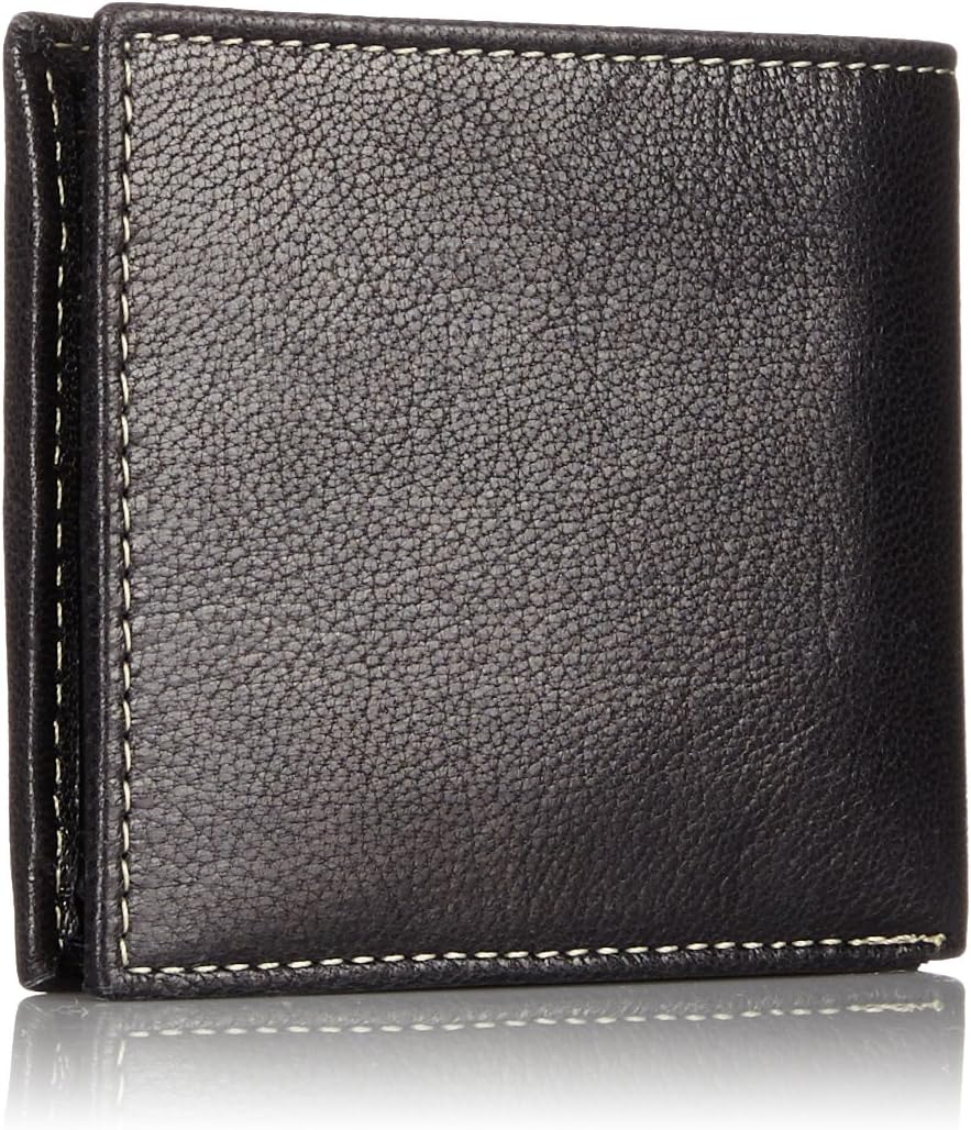 Timberland D11387/08 mens Leather Passcase Trifold Wallet Hybrid, Black (Hundson), One Size