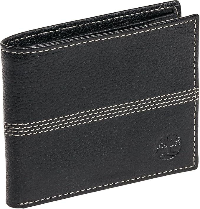 Timberland Men's Sportz Quad Leather Passcase Wallet Black