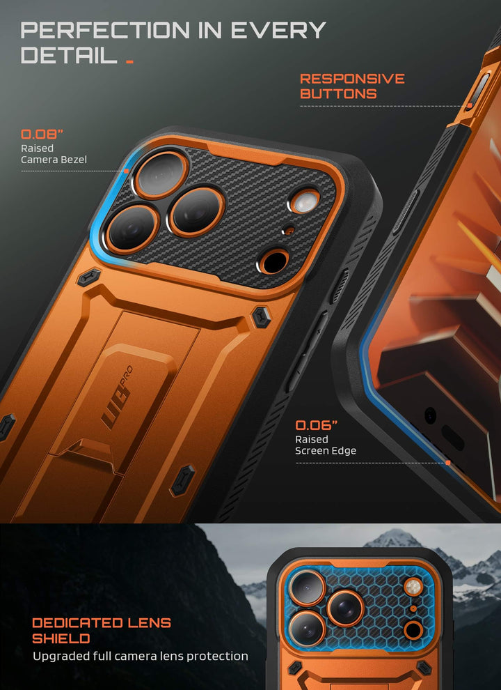 SUPCASE for iPhone Case, Belt Clip, Military-Grade Protection, Built-in Kickstand &amp; Screen Protector, Camera Control, Heavy-Duty Phone Case, Unicorn Beetle Pro
