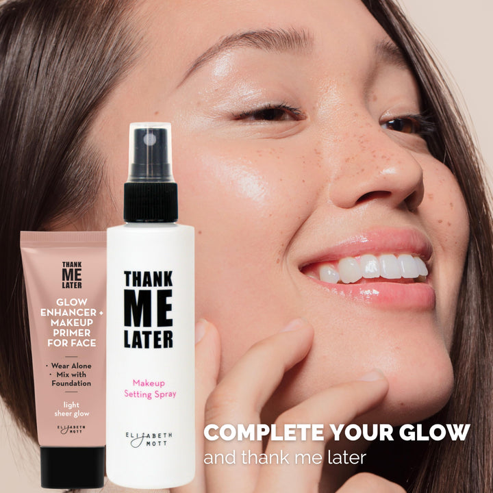 Elizabeth Mott Thank Me Later Glow Enhancer - Hydrating Face Primer &amp; Highlighter for Radiant Skin, Vegan &amp; Cruelty-Free, No Sulfates, Parabens, or Phthalates  - 30g