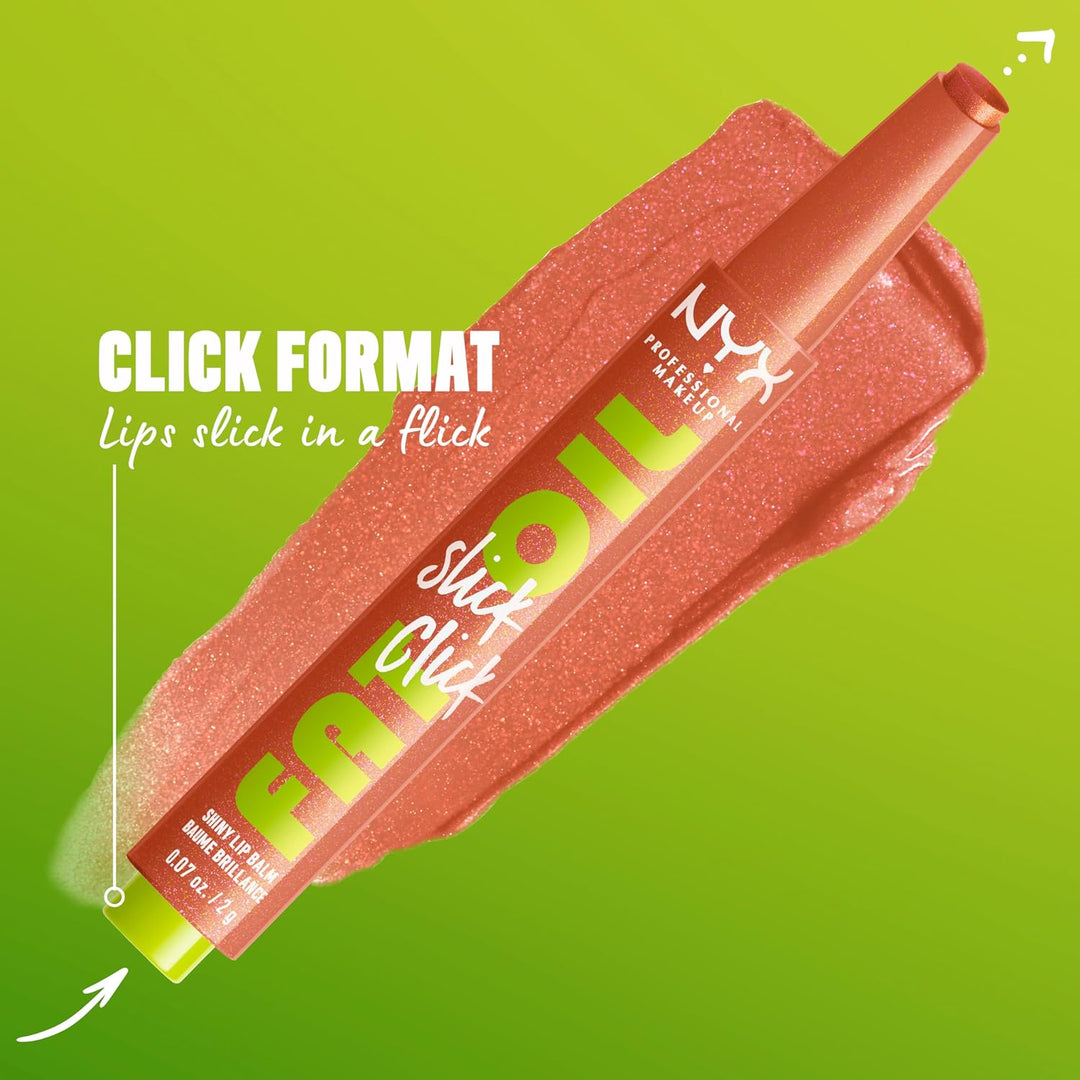 NYX PROFESSIONAL MAKEUP Fat Oil Slick Click, Lightweight, Buildable, Pigmented Vegan Lip Balm