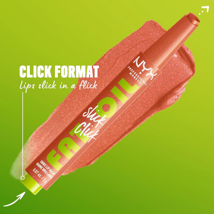 NYX PROFESSIONAL MAKEUP Fat Oil Slick Click, Lightweight, Buildable, Pigmented Vegan Lip Balm
