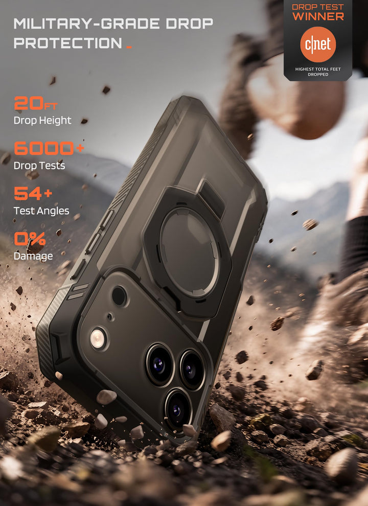 جراب SUPCASE لهاتف iPhone 18 Pro / iPhone 17 Pro، حماية فائقة مع واقي شاشة زجاجي، زر التحكم بالكاميرا، حامل مغناطيسي، متوافق مع MagSafe، جراب حماية كامل للجسم Unicorn Beetle Grip Pro
