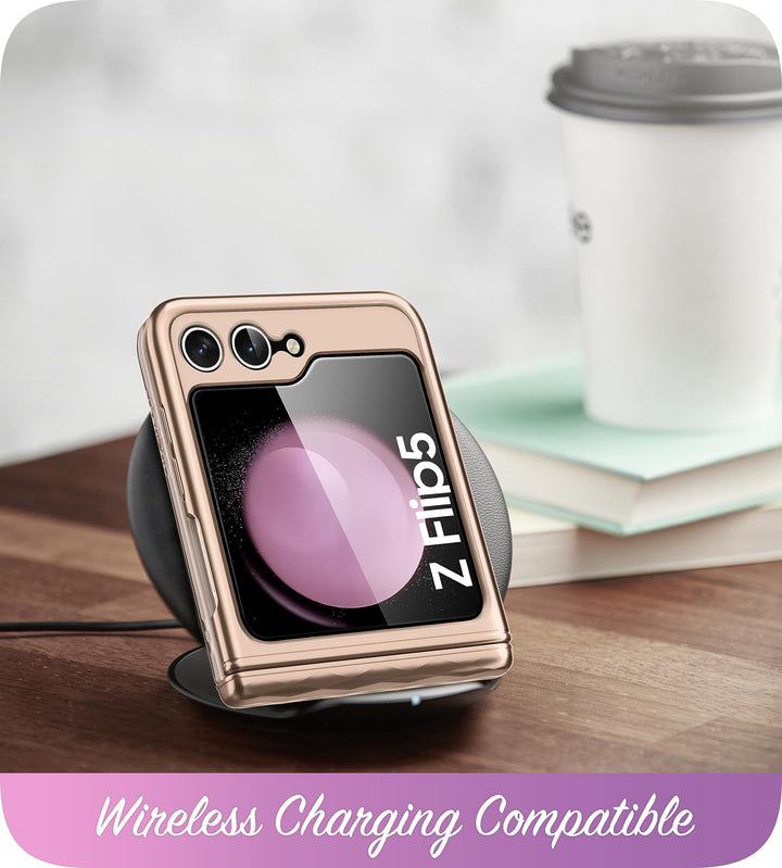 i-Blason Cosmo for Samsung Galaxy Z Flip 5 Case with Hinge Protection, [Built-in Front Screen Protector] Slim Stylish Protective Case