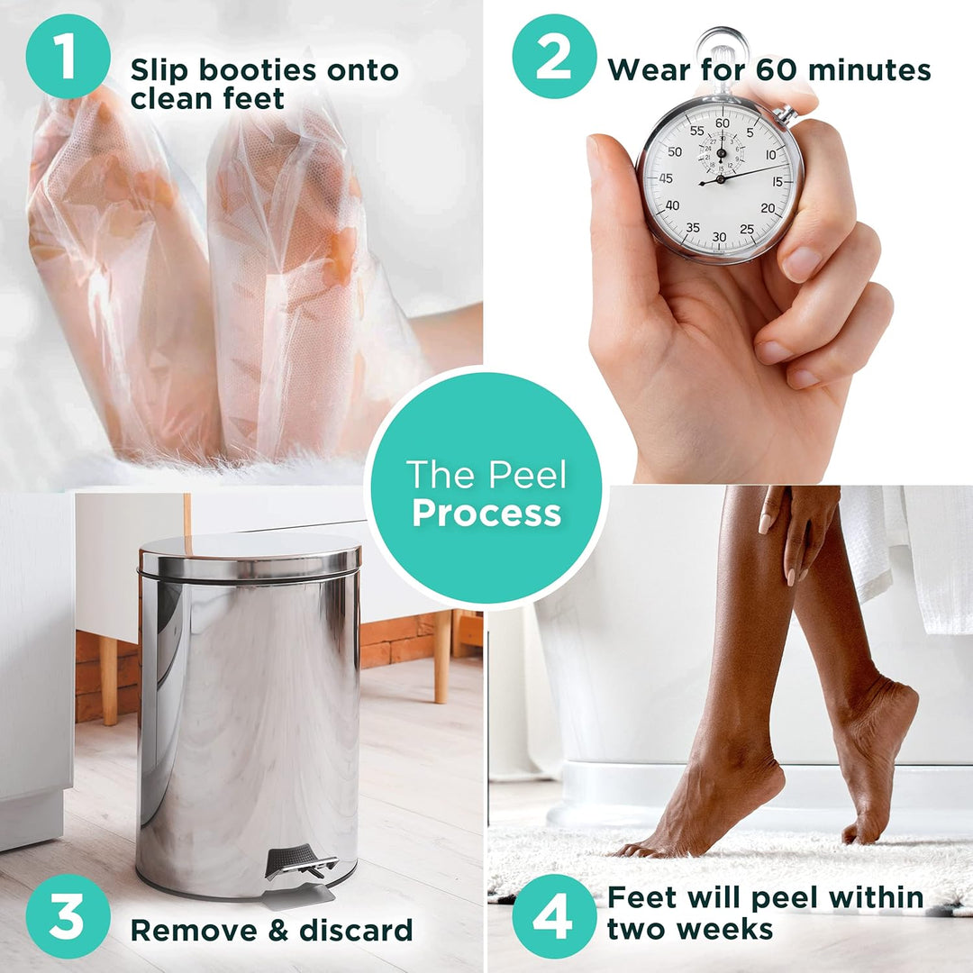 DERMORA Foot Peel Mask | Skin Exfoliating Foot Masks for Dry, Cracked Feet &amp; Callus Removal | Dead Skin Exfoliator for Baby Soft Feet | Pack of 2 | Regular (Fits up to Men 10 / Women 11) | Original