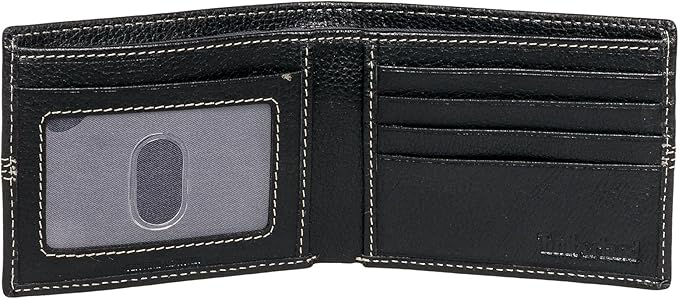 Timberland Men's Sportz Quad Leather Passcase Wallet Black