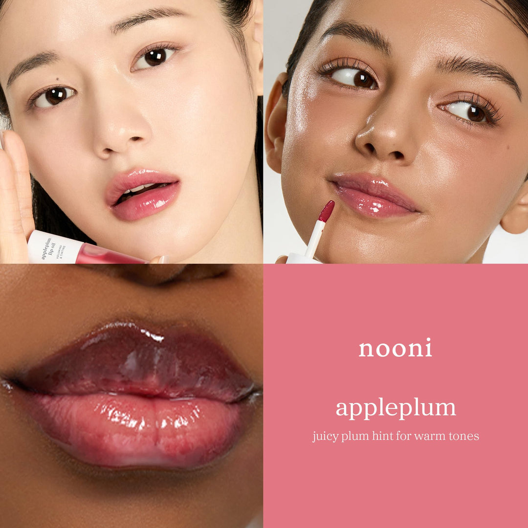 NOONI Korean Lip Oil - Applemint | Long-Lasting, Moisturizing, Plumping, Revitalizing for Dry Lips, Waterproof, No Peel Off, Hydrating, Nourishing Crystal Clear Lip Stain, 0.12 FL Oz