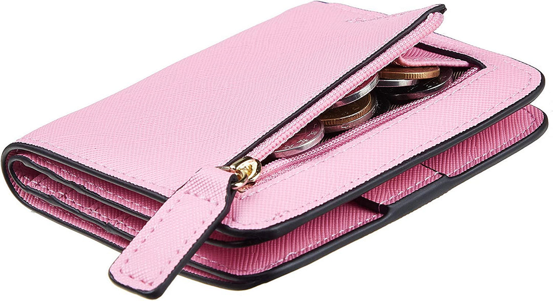 Toughergun Womens Rfid Blocking Small Compact Bifold Luxury Wallet - Pink - 3alababak