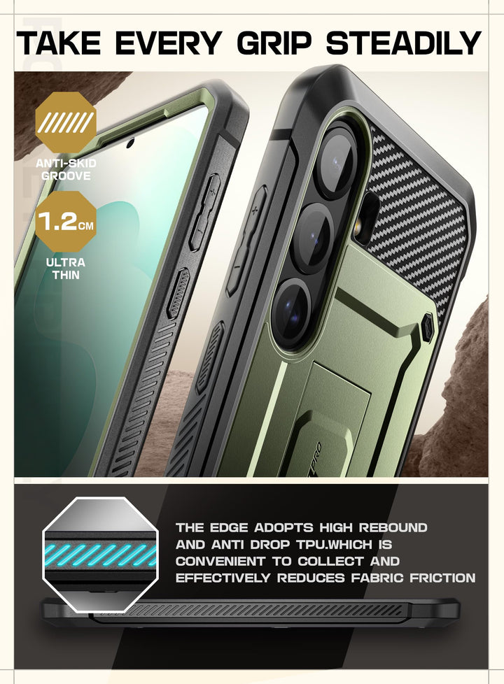 SUPCASE for Samsung Galaxy S25 Plus Case with Stand (Unicorn Beetle Pro), [2 Front Frames] [Built-in Screen Protector & Belt-Clip] Military-Grade Protection Phone Case for Galaxy S25 Plus 6.7"