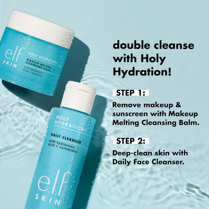 e.l.f. Holy Hydration! Makeup Melting Cleansing Balm Face Cleanser, 2 Oz (Pack of 1) | Hyaluronic Acid | to Hydrate Skin