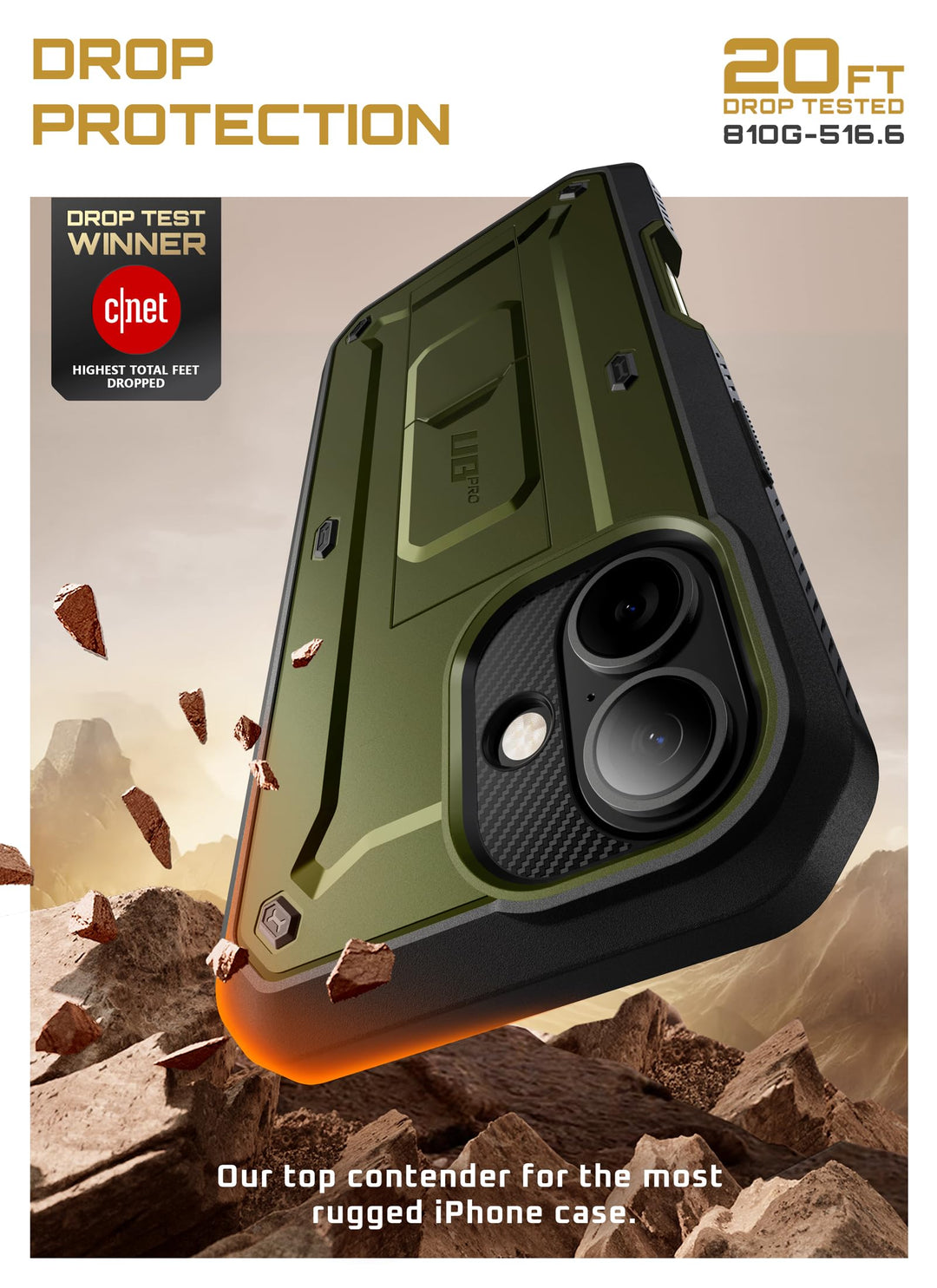 SUPCASE for iPhone Case, Belt Clip, Military-Grade Protection, Built-in Kickstand &amp; Screen Protector, Camera Control, Heavy-Duty Phone Case, Unicorn Beetle Pro