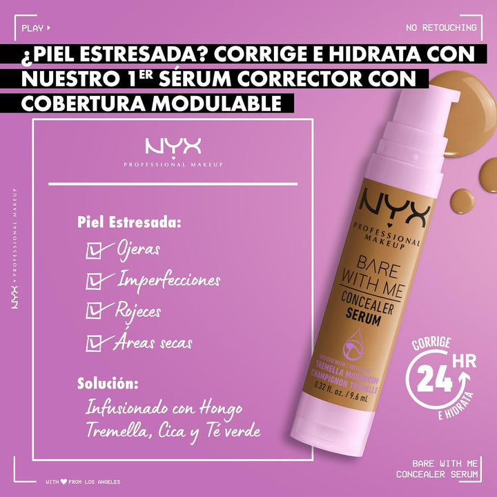 NYX PROFESSIONAL MAKEUP Bare With Me Concealer Serum, Concealer Makeup For Up To 24Hr Hydration