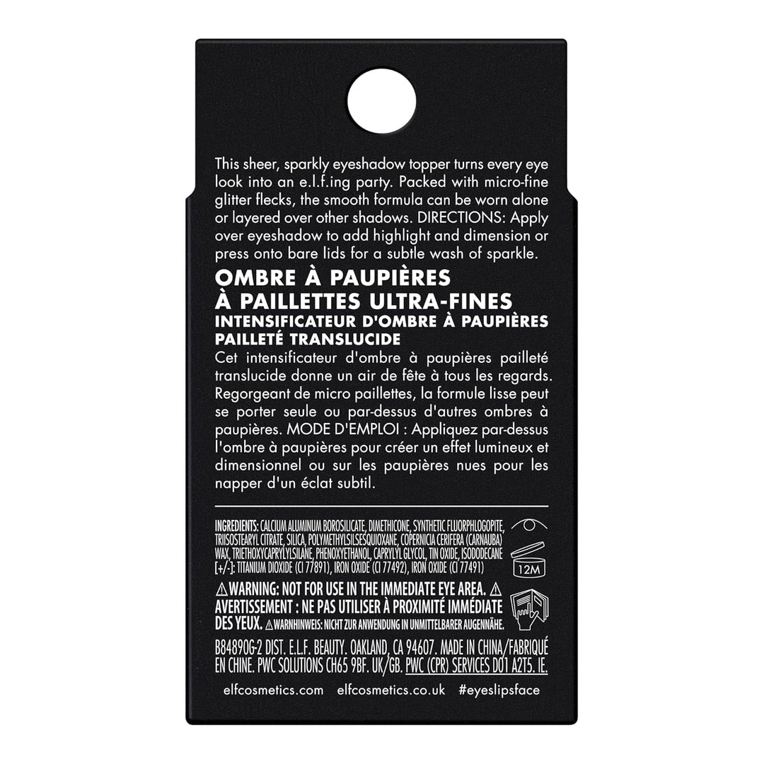 e.l.f. Fine As Fleck Glitter Eyeshadow, Long-Lasting Sheer Eye Makeup With A Shimmer Finish, Smooth Formula, Vegan & Cruelty-Free