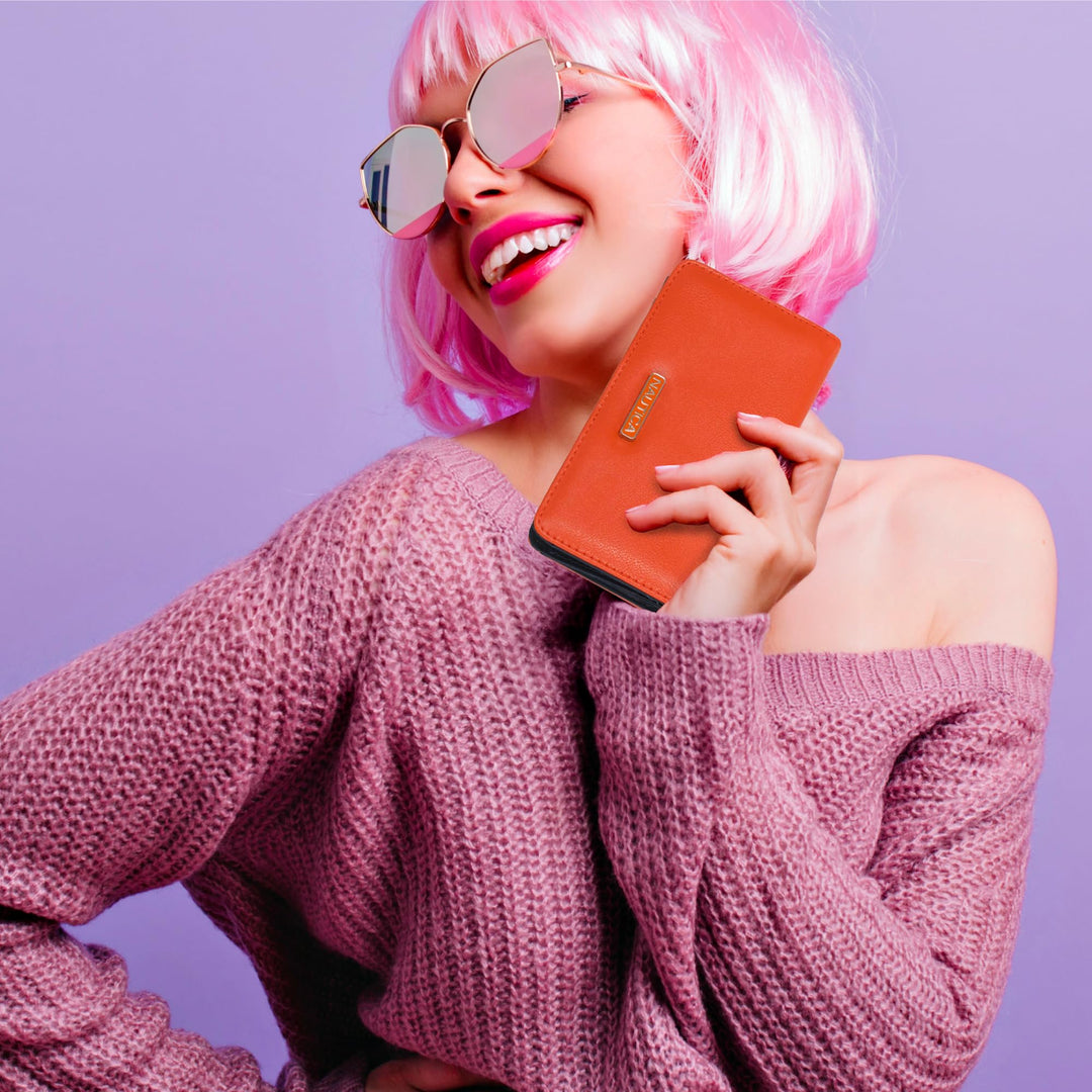 Nautica Seaside Slim Womens Wallet RFID Blocking Credit Card Holder, Coin Purse, Checkbook Organizer Clutch, Small Vegan Leather Wallet for Travel