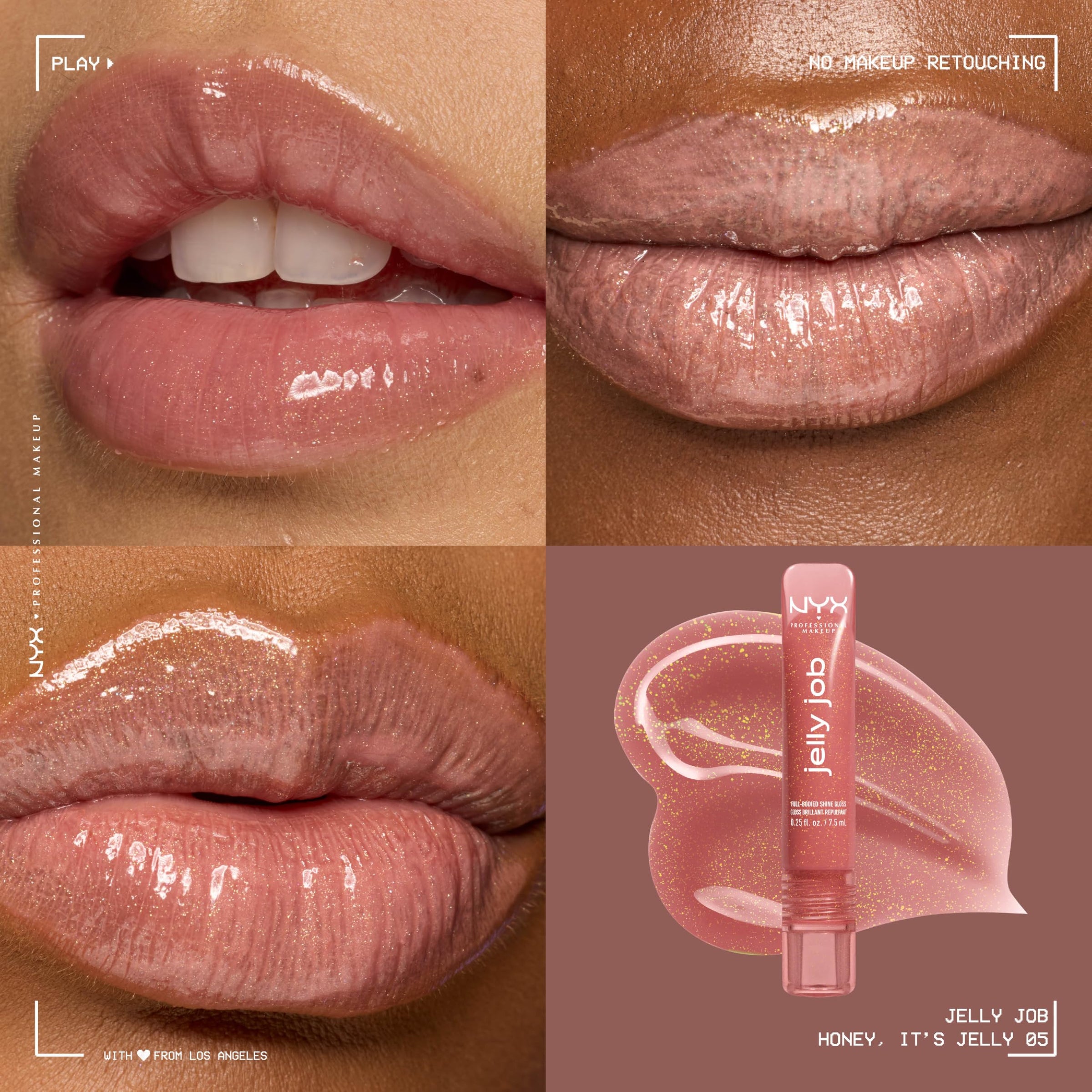NYX PROFESSIONAL MAKEUP Jelly Job Lip Gloss, Lip Tint Gloss with Full-Bodied, Smoothing, and Hyper-Glossy Shine
