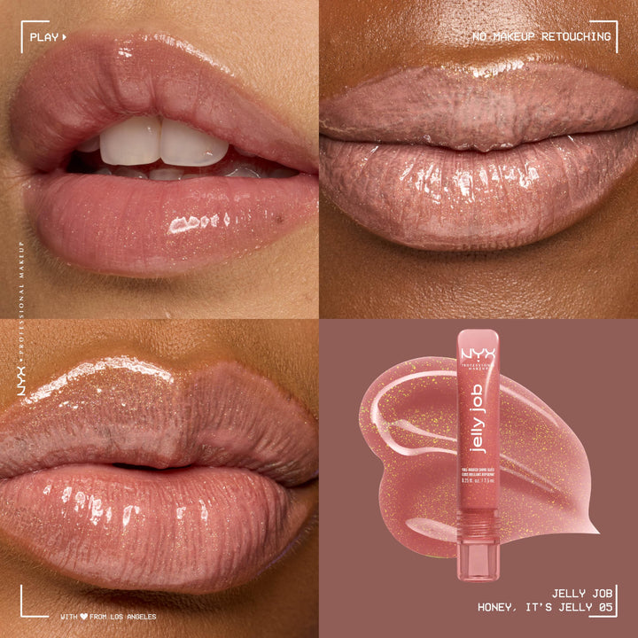 NYX PROFESSIONAL MAKEUP Jelly Job Lip Gloss, Lip Tint Gloss with Full-Bodied, Smoothing, and Hyper-Glossy Shine