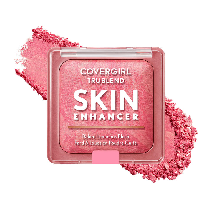 أحمر الخدود/البرونزر المخبوز المضيء TruBlend Skin Enhancer من COVERGIRL، مع حمض الهيالورونيك وخلاصة الورد الأبيض، يمتزج بسلاسة