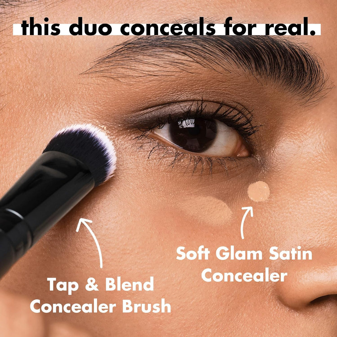 e.l.f. Tap & Blend Concealer Brush, Covers Blemishes & Dark Spots For An Airbrushed Finish With A Precision Tip, Synthetic, Vegan, & Cruelty-Free
