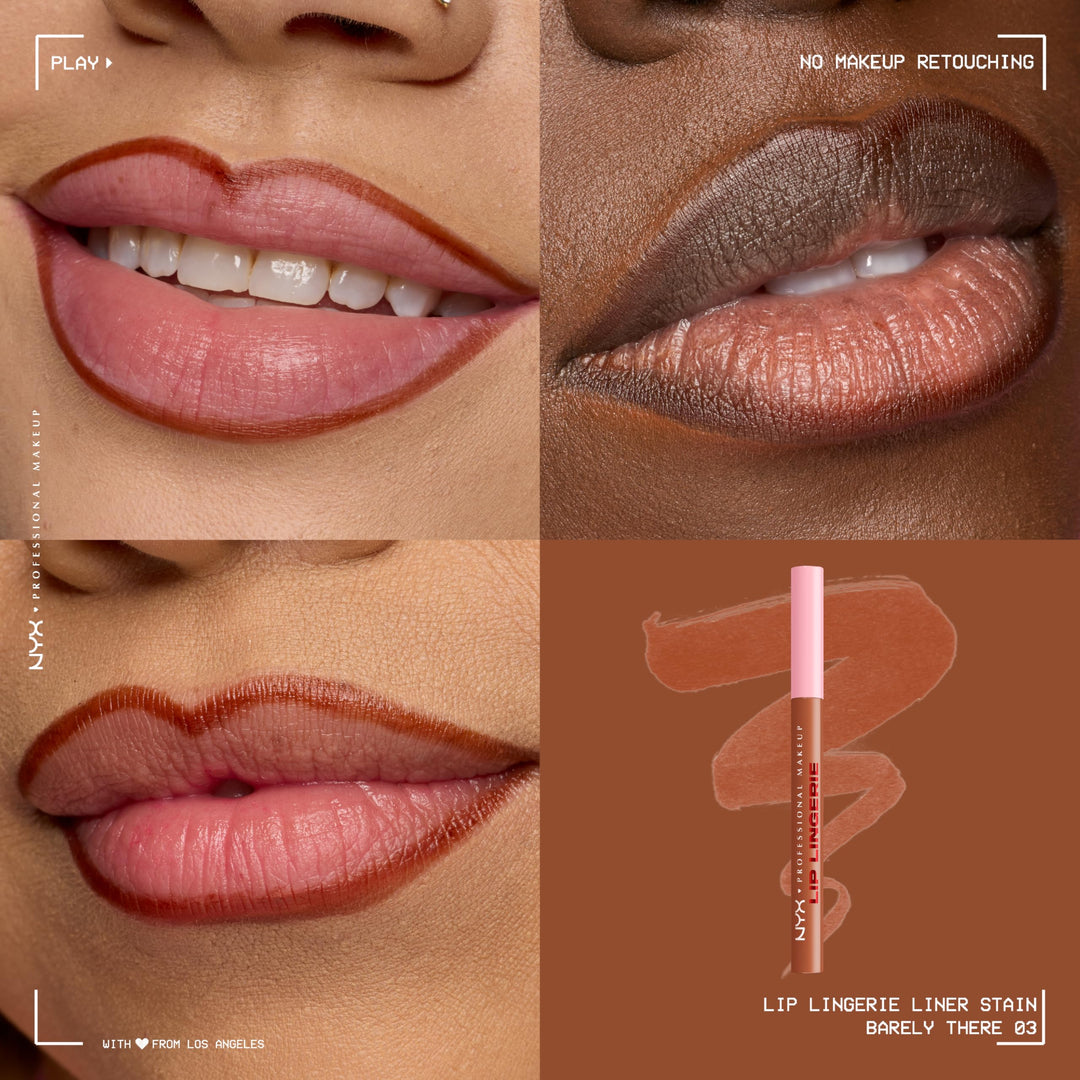 NYX PROFESSIONAL MAKEUP Lip Lingerie Liner Stain, Seamless Make Up with All-Day Color, Waterproof Lip Stain Finish - Up All Night