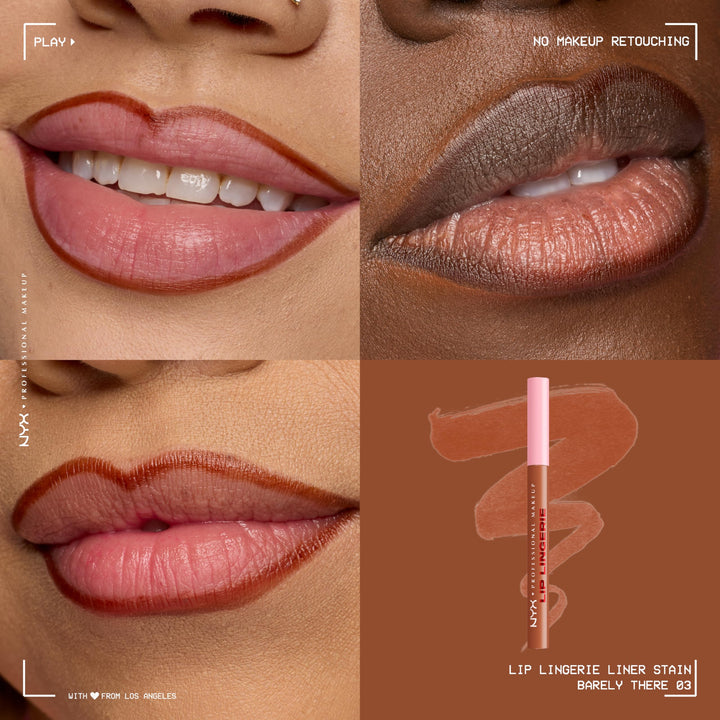 NYX PROFESSIONAL MAKEUP Lip Lingerie Liner Stain, Seamless Make Up with All-Day Color, Waterproof Lip Stain Finish - Up All Night