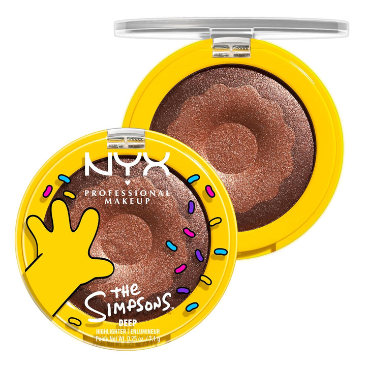 NYX PROFESSIONAL MAKEUP هايلايتر هومر سيمبسون دونت، بودرة لامعة مدهشة وناعمة كالحرير، بالتعاون مع سيمبسون، نباتي ولم يختبر على الحيوانات