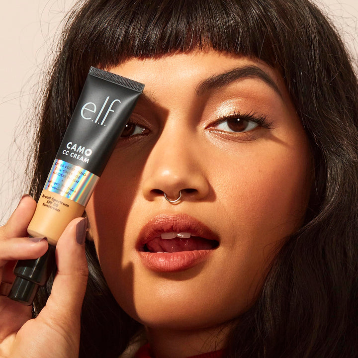 e.l.f. Camo CC Cream, Color Correcting Medium-To-Full Coverage Foundation with SPF 30, Light 210 N, 1.0 Oz (30g)