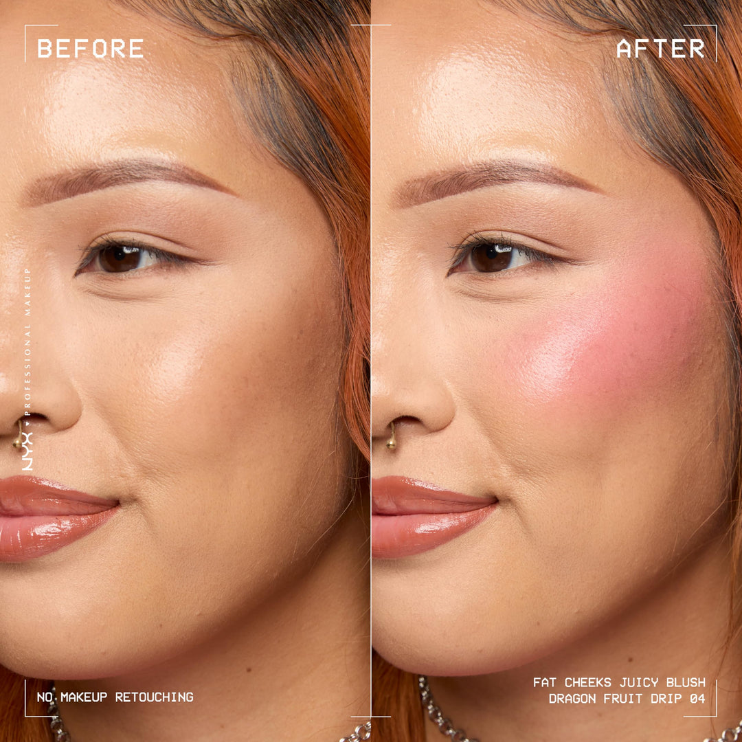 NYX PROFESSIONAL MAKEUP Fat Cheeks Liquid Blush, Buildable, Dewy Blush with Long-Lasting 12HR Wear - Blueberry Burst (Cool Purple)