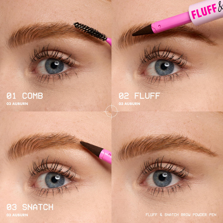 NYX PROFESSIONAL MAKEUP Fluff &amp; Snatch Brow Powder Pen, Cream To Powder Eyebrow Pen For Soft, Defined Brows, Smudge and Transfer-Resistant Formula