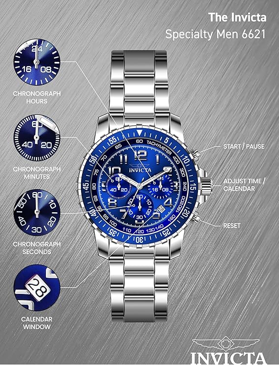 Invicta Men's 6621 Invicta II Chronograph Black Dial Two-Tone Stainless Steel Watch