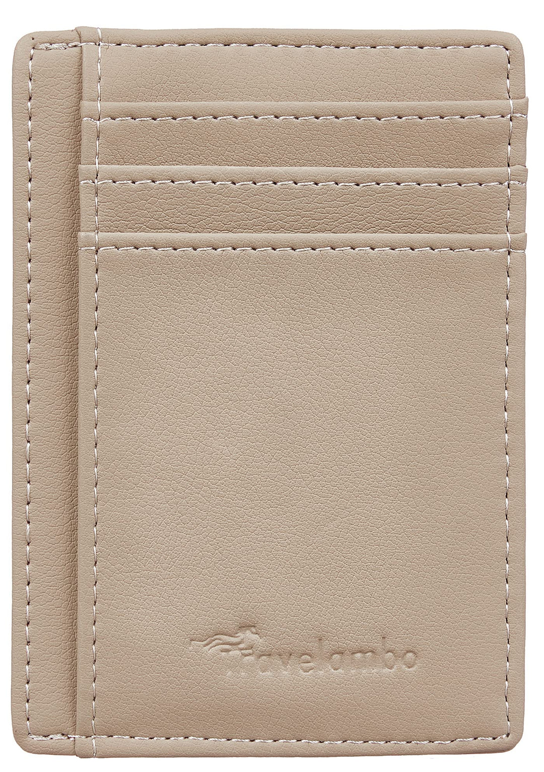 Travelambo Front Pocket Minimalist Leather Slim Wallet RFID Blocking Medium Size