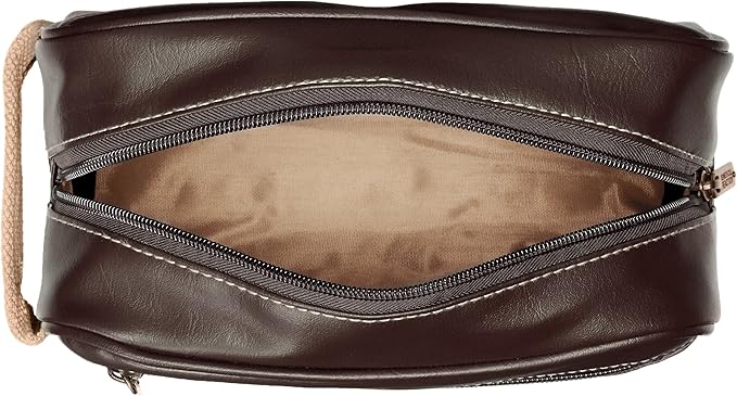 Kenneth Cole Reaction Men's Top Zip Single Compartment Travel Kit, Brown, One size