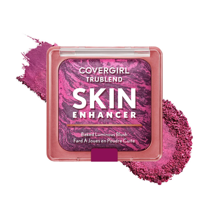 أحمر الخدود/البرونزر المخبوز المضيء TruBlend Skin Enhancer من COVERGIRL، مع حمض الهيالورونيك وخلاصة الورد الأبيض، يمتزج بسلاسة