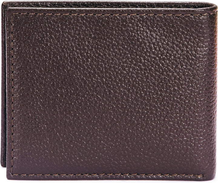 Caterpillar Men's Leather Bifold Wallet with Id Window - Brown