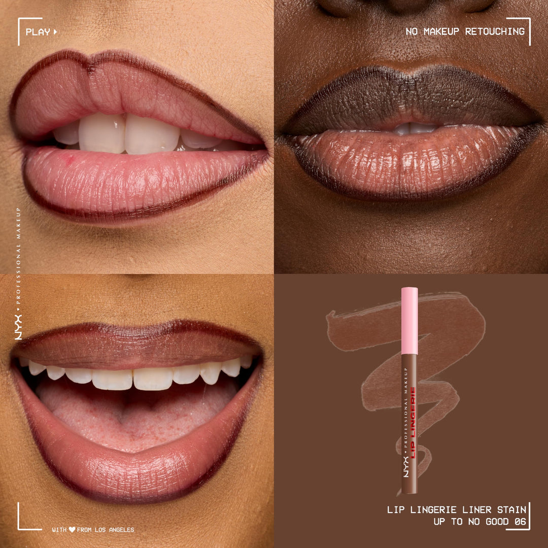NYX PROFESSIONAL MAKEUP Lip Lingerie Liner Stain, Seamless Make Up with All-Day Color, Waterproof Lip Stain Finish - Up All Night