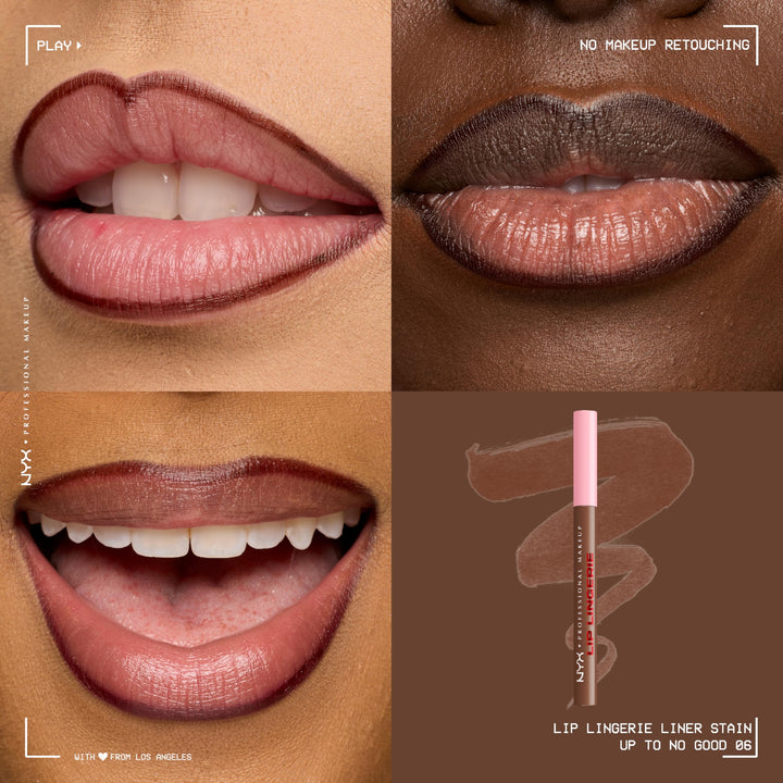 NYX PROFESSIONAL MAKEUP Lip Lingerie Liner Stain, Seamless Make Up with All-Day Color, Waterproof Lip Stain Finish - Up All Night