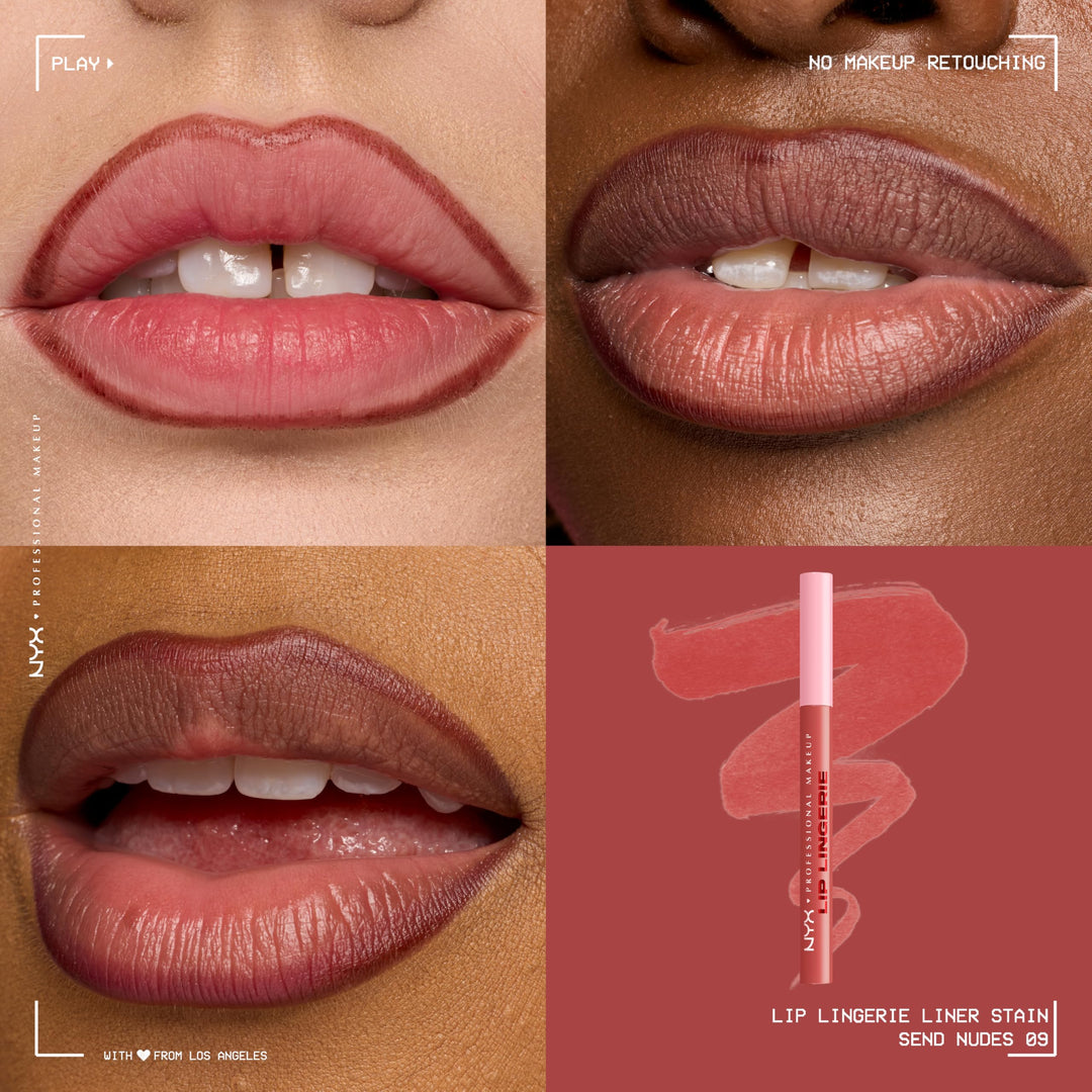 NYX PROFESSIONAL MAKEUP Lip Lingerie Liner Stain, Seamless Make Up with All-Day Color, Waterproof Lip Stain Finish - Up All Night